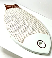 Vintage Fish Shaped Porcelain Trivet Arabia of Finland 1950s REDUCED
