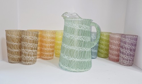 Mint VTG 1950's Color Craft Spaghetti String 12-piece Multicolor Party Set MCM