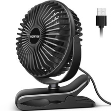 720  Rotation Small Desk  Clip on Fan with Sturdy Clamp, 3 Speeds, Quiet Little