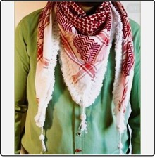 Authentic Jordanian Red White Shemagh Keffiyeh Traditional Scarf