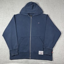 Polo Ralph Lauren Jean Co Hoodie Mens L Vintage Blue Y2K Full Zip Sweatshirt 67