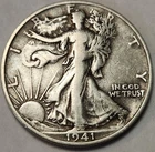 1941 S Walking Liberty Half Dollar - 90% Silver - Great For Albums - WL-41BH9