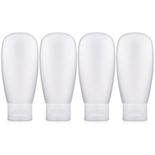 Thinp 4 Pack Travel Bottles - 60ml Portable, Leak Proof 11.4*3.1cm, White