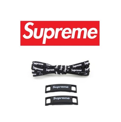 Supreme Shoe Laces Black + Lace Locks AF1 Dunks Jordans 120 cm 47 in