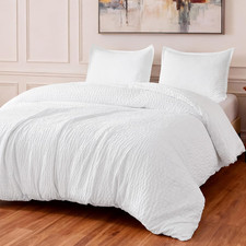 Duvet Cover Set with Jacquard Geometric Pattern, 3-Piece with 1 Duvet Cover and