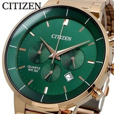 CITIZEN Wristwatch Zushichin Watch Chronograph Quartz Men's Green Rose Gold Over