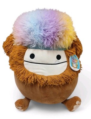 Huge 21 Inch Benny the Bigfoot Squishmallow Plush Toy Rainbow Fuzzy Hair w TAG 