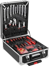 Complete 800pcs Hand Tool Kit with Wheeled Toolbox for Household DIY Maintenance