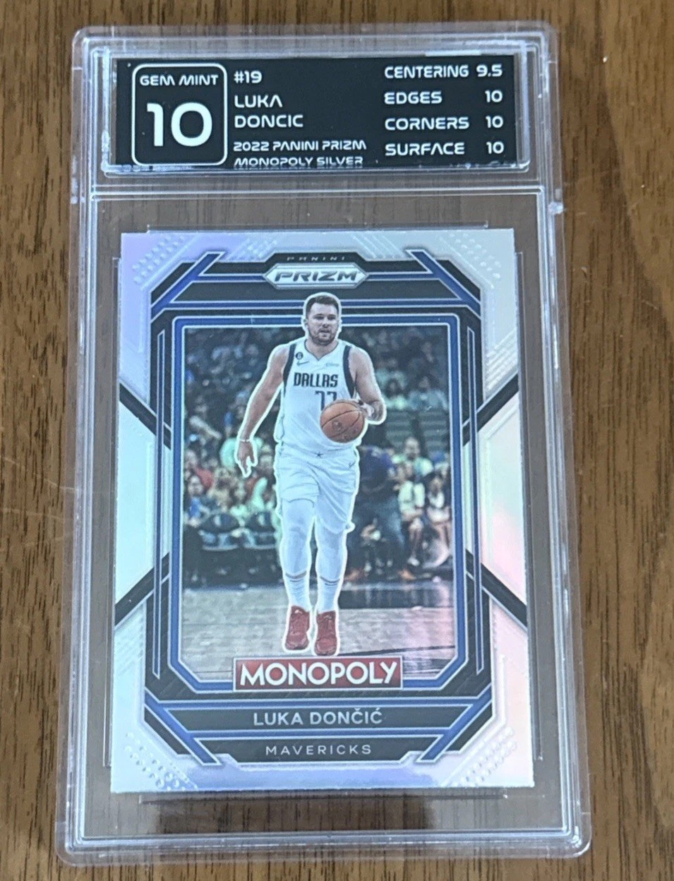 Luka Doncic 2022-23 Prizm Monopoly Silver #19 Graded 10 Dallas Mavericks