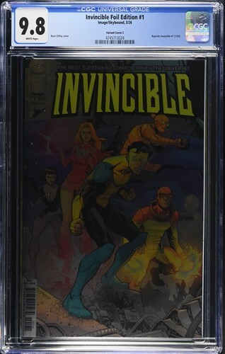 Invincible #1 Foil Edition Facsimile Ottley variant CGC 9.8 NM/M Gorgeous Gem Wo