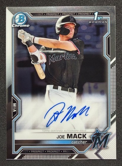 2021 Bowman Chrome Draft JOE MACK RC Auto CDA-JMA Marlins