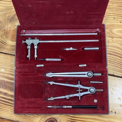 Vintage Dietzgen Master-Pro Drafting Instrument Set Germany w/ Case