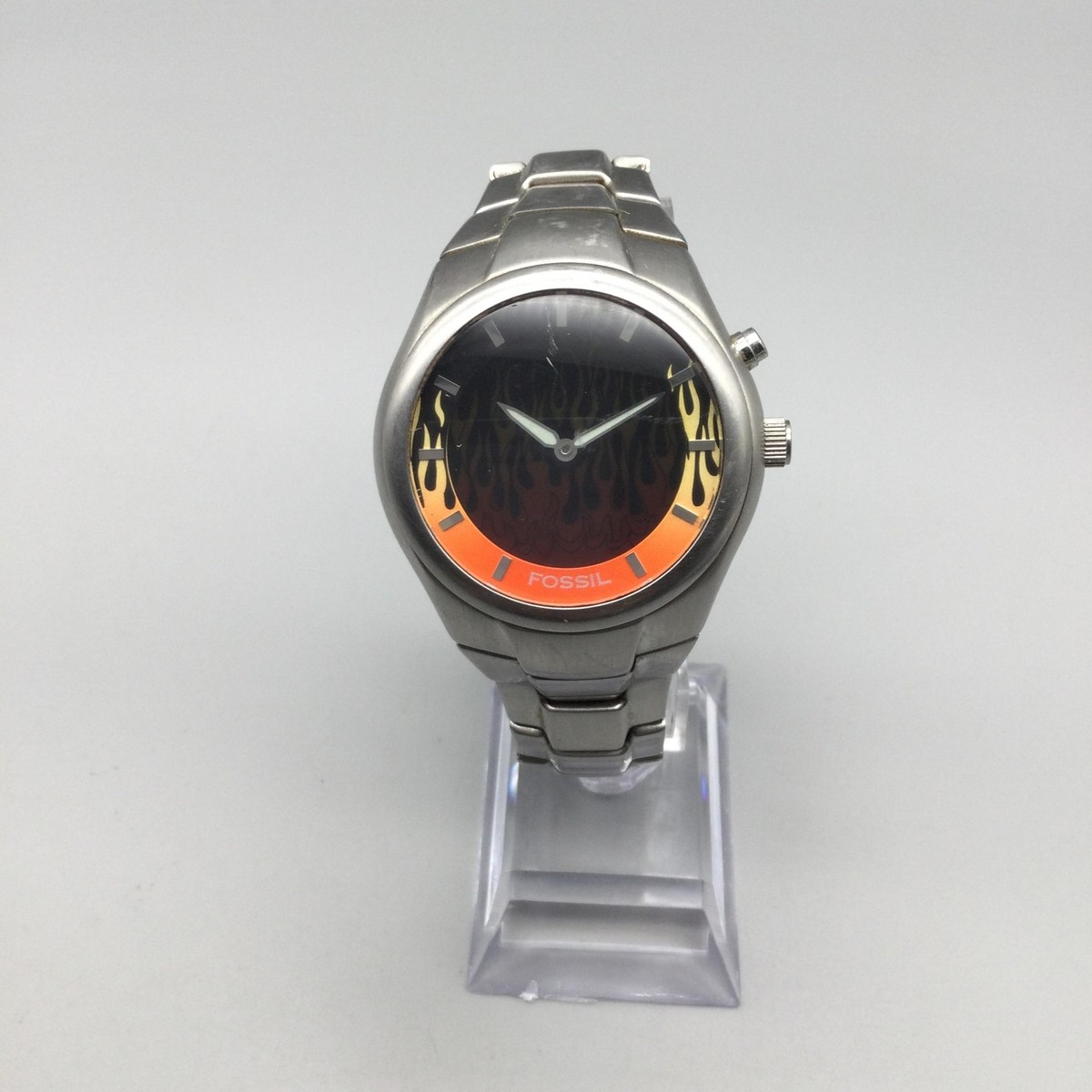 Fossil Big Tic Mens Watch 39mm Red Flame Animation JR-8115 New