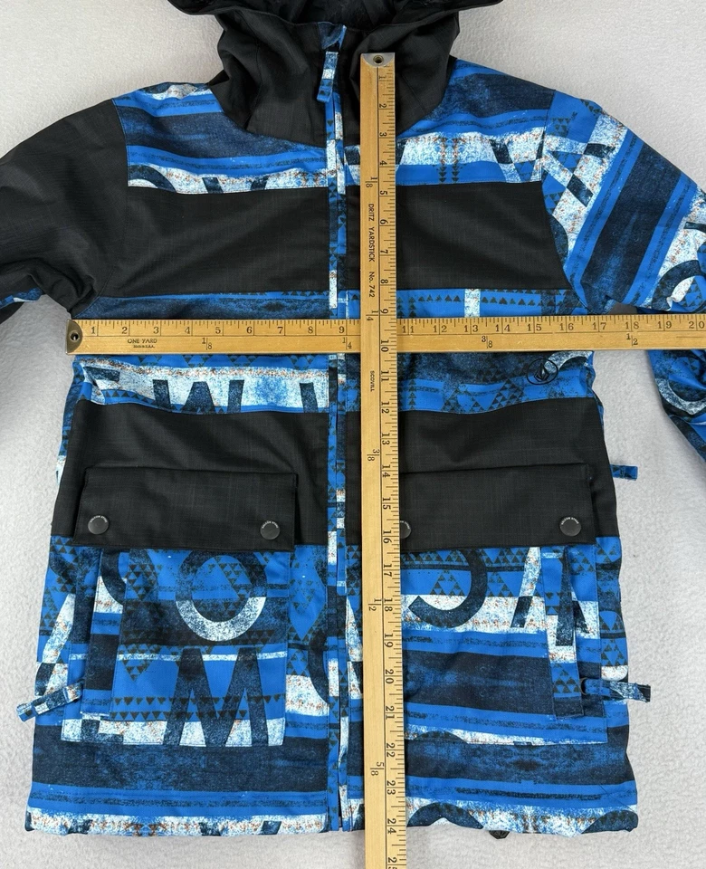 Volcom Azul Negro Chiefdom Aislado Esquí Snowboard Chaqueta Abrigo Niños Pequeño Foto 2 de 4