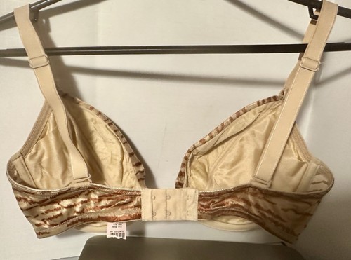 Reggiseno vintage VICTORIA'S SECRET seconda pelle SATINATO imbottito 36D oro bronzo zebrato Y2K - Foto 3 di 5