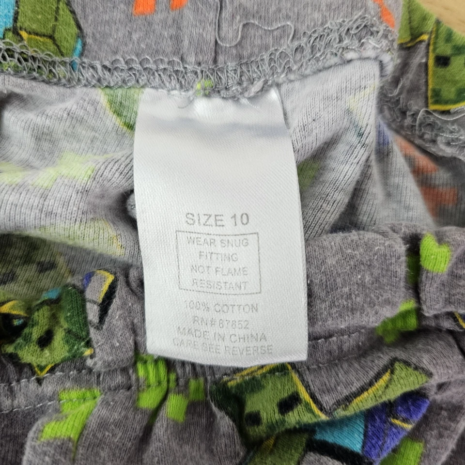 MINECRAFT NIÑOS PIJAMA Pantalones Cortos ALGODÓN ROPA DE DORMIR Talla 10 Niños Gris Foto 2 de 4