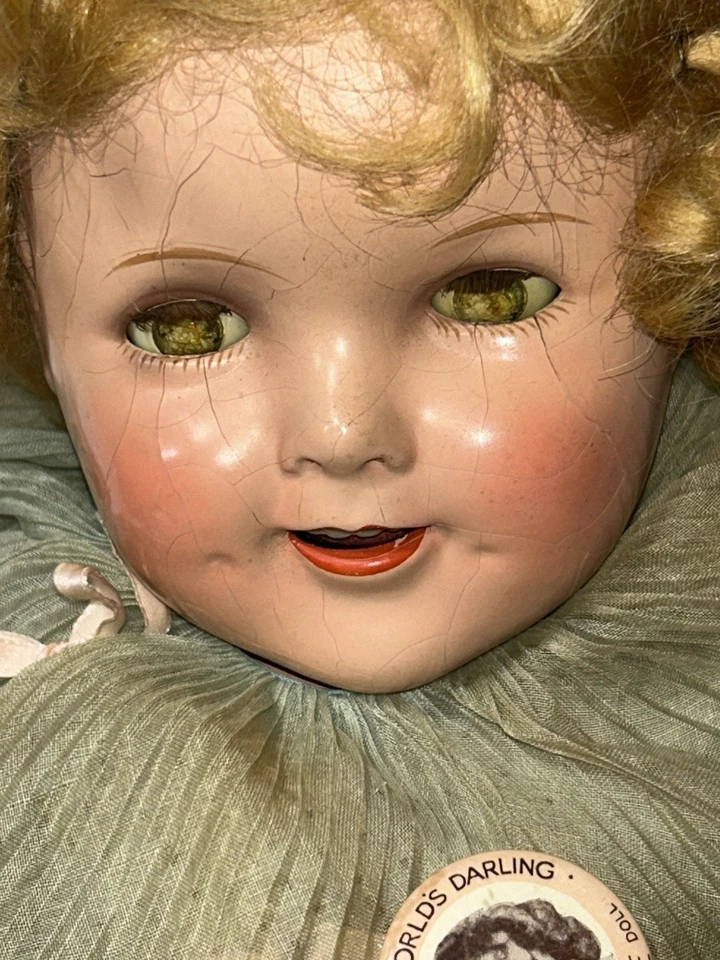 Shirley Temple Ideal Composition Doll 22” Original Clothes, Composition Damaged - Image 4 of 4