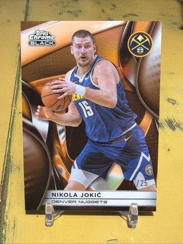 2025-26 Topps Chrome Black Nikola Jokic Orange Refractor #/25 Nuggets SP