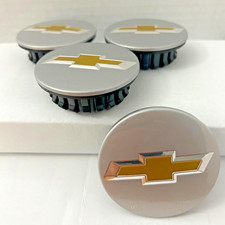 Set Of 4 Silver Chevy Wheel Center Caps Gold Bowtie Chevrolet Equinox 2018 -2026