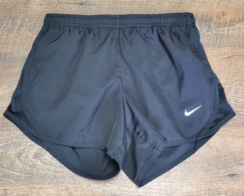 Nike Shorts Girl's Size Medium Black Youth Dri-fit Logo Running Gym Jogging