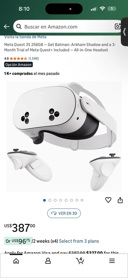 Meta Quest 3S 256GB Batman: Arkham Shadow Game Número de modelo: Q3S256 Foto 3 de 4