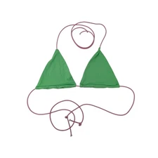 Danielle Guizio Triangle String Bikini Top Bathing Suit Green Pink Beach Summer