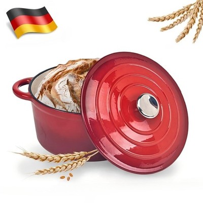 Gusseisen Topf 26cm emailliert 5L Schmortopf Induktion Bräter Cocotte