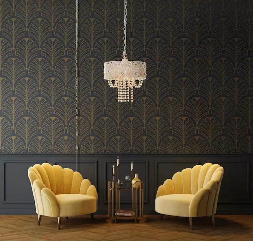 River of Goods-1-Light Champagne Chandelier with Jeweled Blossoms Shade - Image 2 of 3