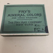 VINTAGE BOX of FRY'S MINERAL COLOR for CHINA PAINTING - FRY ART COMPANY NEW YORK