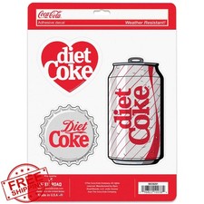 Diet Coke Adhesive Vinyl Decals Laptop Car Water Bottle 3pc