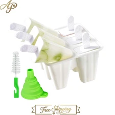 6 Reusable Silicone Popsicle Molds - Hygienic, Flexible, Easy Release Design