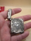 Birmingham 1912 Sterling Silver Vesta Case Match Safe Ornate Design