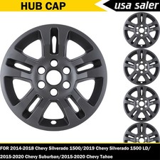 For 2014-2018 Chevy Silverado 1500 18'' Black Matte Wheel Covers Hubcaps R18