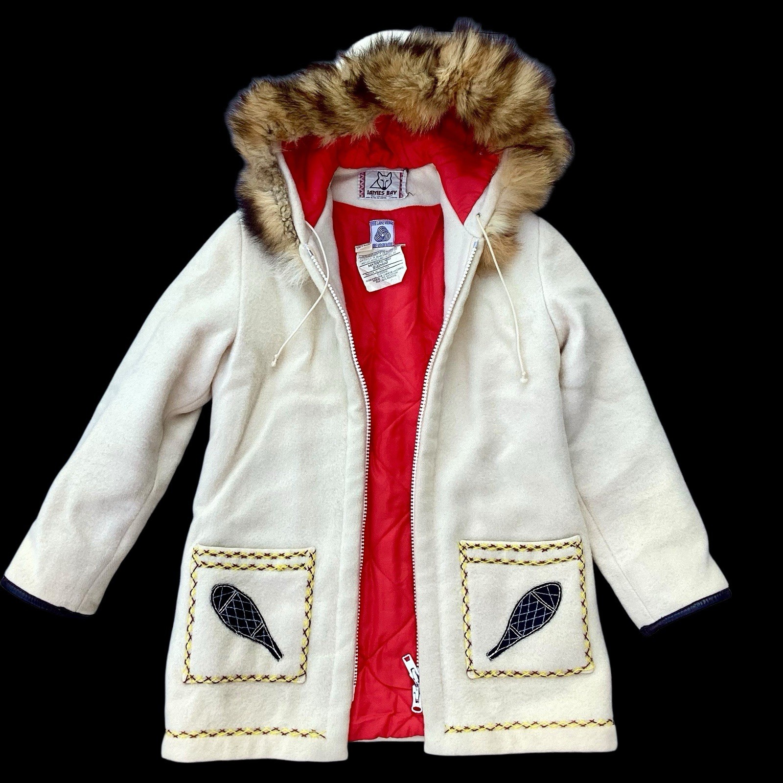 James Bay Vintage Wool Parka Coat for Women Medium Arctic Canada