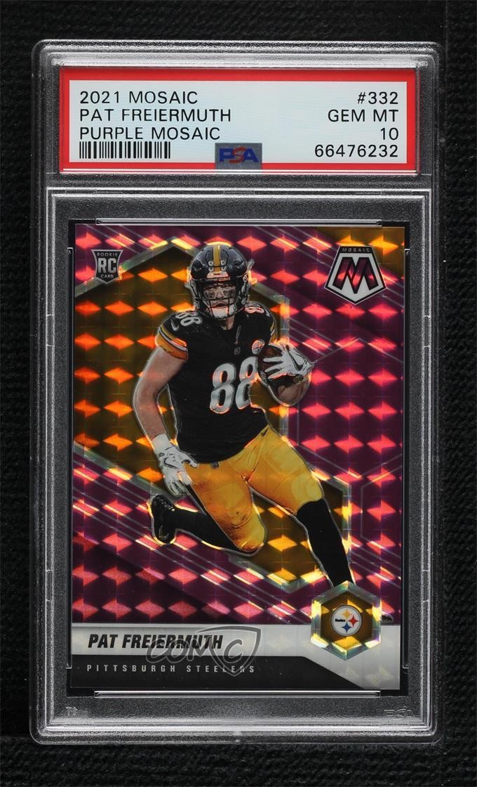2021 Mosaic Rookies Purple Prizm 44/49 Pat Freiermuth #332 PSA 10 Rookie RC 14do