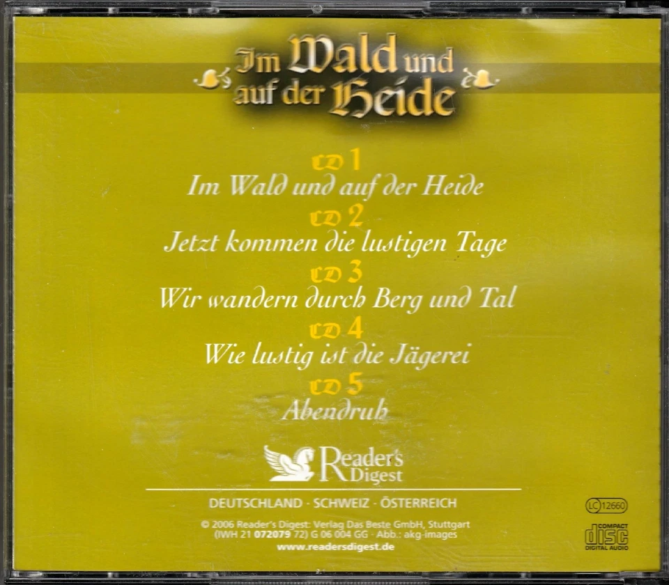 5 CD Box Schwungvolle Jagd- und Wanderlieder  NEUWERTIG  Reader's Digest - Bild 2 von 2