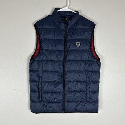 Abercrombie & Fitch Mens S Puffer Vest Full Zip Navy Blue Alternative Down