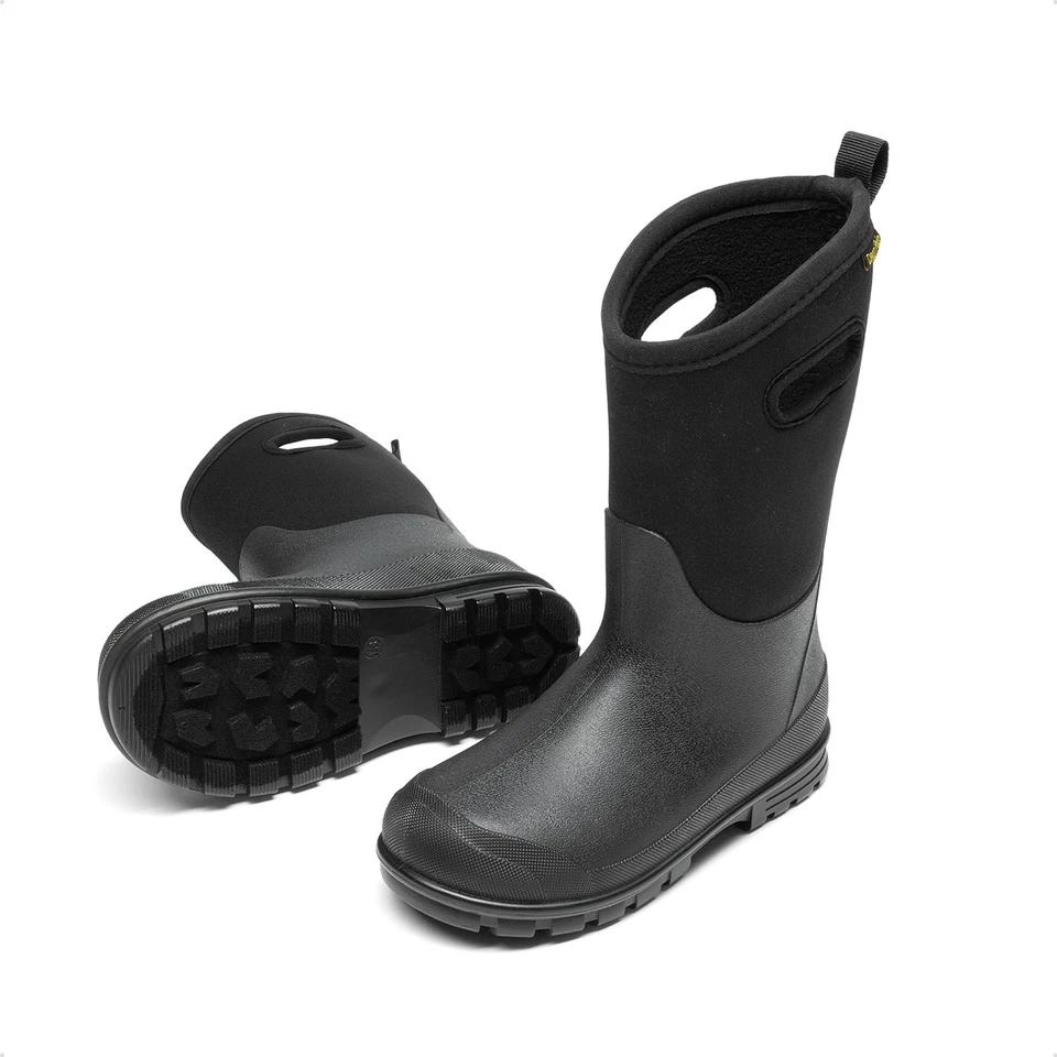 Boys Kids Waterproof Boots Outdoor Warm Lined Rain Snow Winter Muck Mud Boots - Image 4 of 4