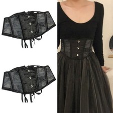 Hollow Tube Boned Corset Top Lace Up Corset Bodysuit Underbust Shapewear