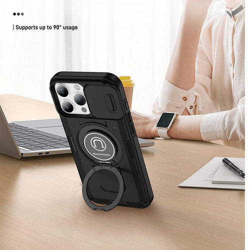 Coque Rigide TPU Pour iPhone 16 15 14 13 Pro Max Magnétique Stand Antichoc Case - Zdjęcie 9 z 19