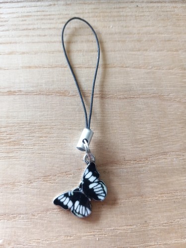 Butterfly Phone Charm Strap Kindle Keychain Switch Zipper Pull Gift Purse - 第 1/1 張圖片