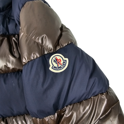 Giubbotto piumino reversibile Moncler Peclet uomo marrone navy taglia 1 - Foto 5 di 14