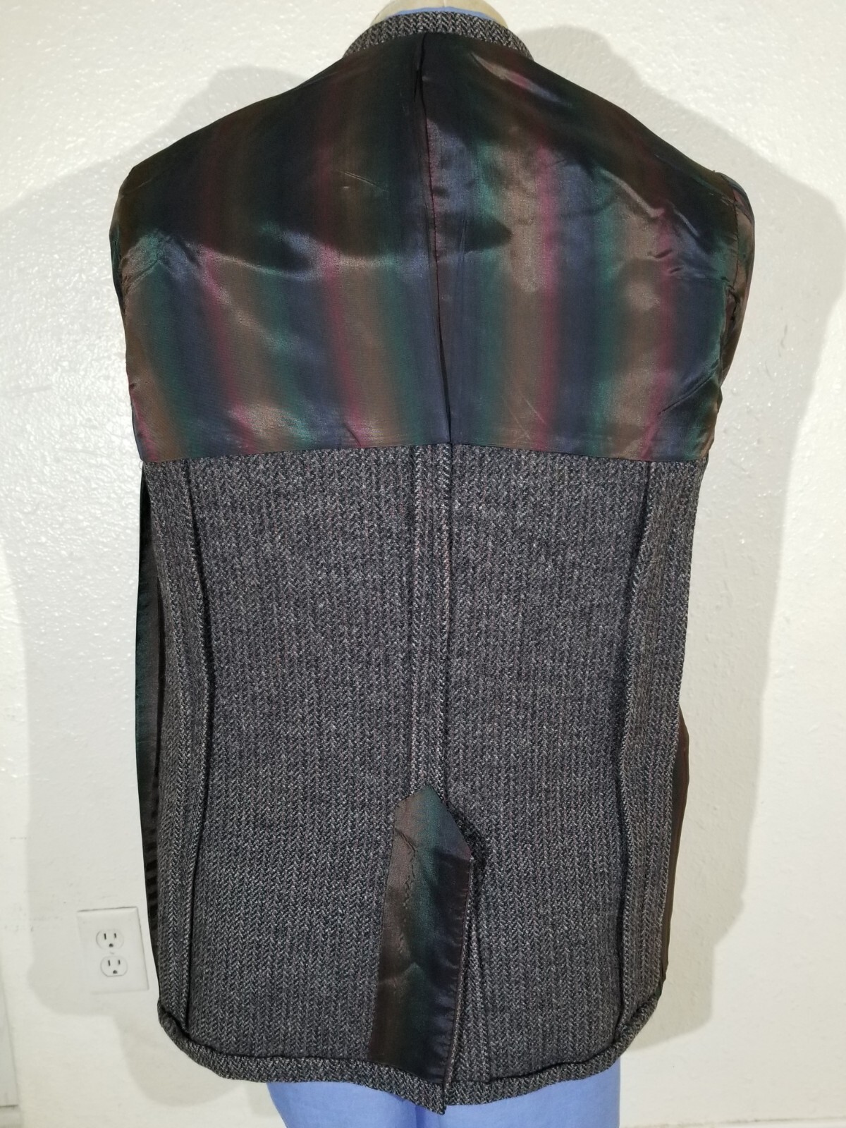 38R Vintage herringbone Tweed ENGLAND HandWoven rainbow Sport Coat Jacket Blazer image 8