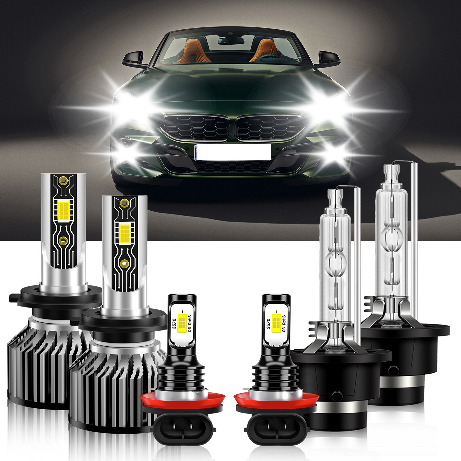 BMW Z4 2003-2008 LED Headlight and Fog Light Kit 6500K White 6Pcs