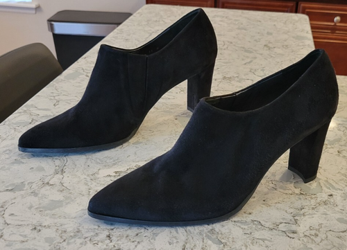 Stuart Weitzman Women's Black Suede Boots Ankle Short Booties 11 M Made in Spain - 第 2/7 張圖片