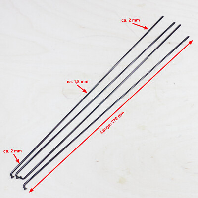 DT Swiss Competition Speiche Länge 270 mm 4 Stück schwarz 2,0 1,8 2,0 gekröpft