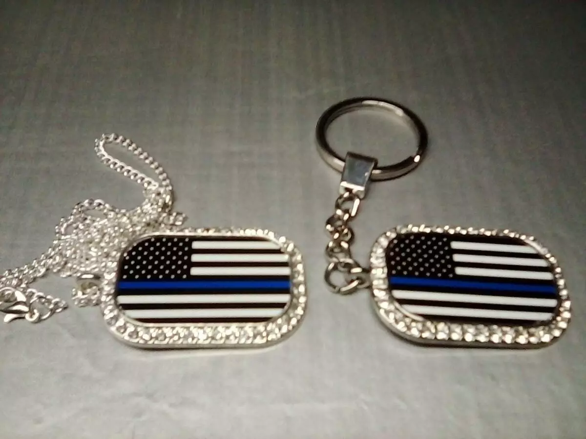 Blue lives shop matter necklace