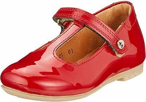 Girls red shop leather shoes