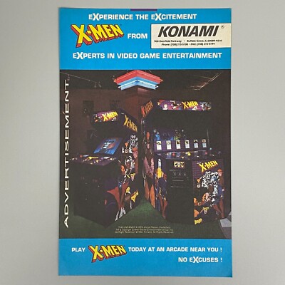 X-MEN ARCADE SPIEL KONAMI 1992 VINTAGE RETRO WERBUNG