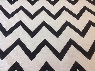 Clarke & Clarke Reversible B&W Chevron Fabric- Lagoon/Jet- 2.35 yd (F0606/03)